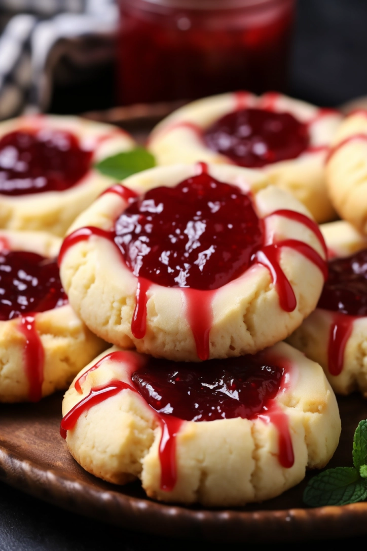 Raspberry Swirl Cheesecake Thumbprint Cookie Delights