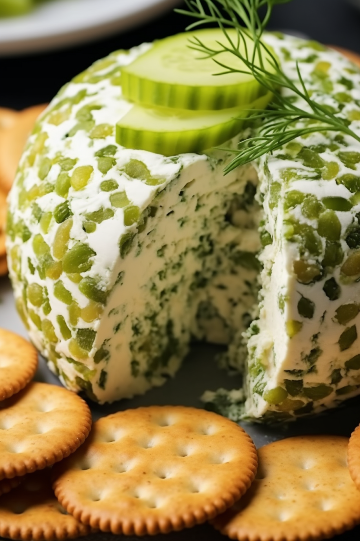Pickle-infused Cheese Sphere