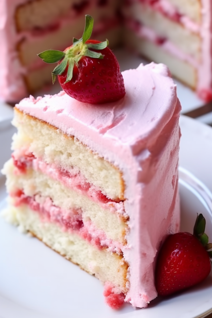Cake made with strawberries