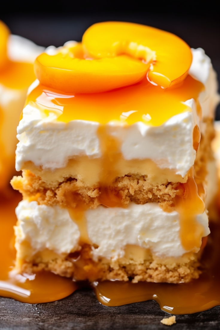 Creamy Peach Cheesecake Bars