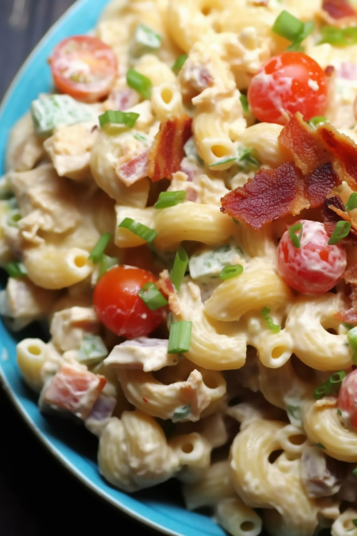 Creamy Chicken and Bacon Pasta Salad with Ranch Dressing