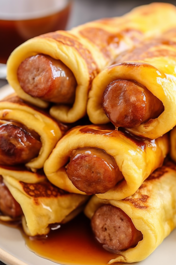 Morning Delight: Sausages Wrapped in Pancakes