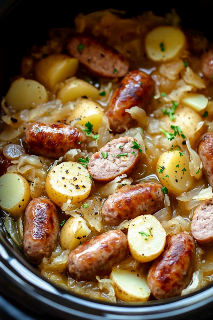 Tagcrockpot Sausage Sauerkraut And Potatoes Recipefeed