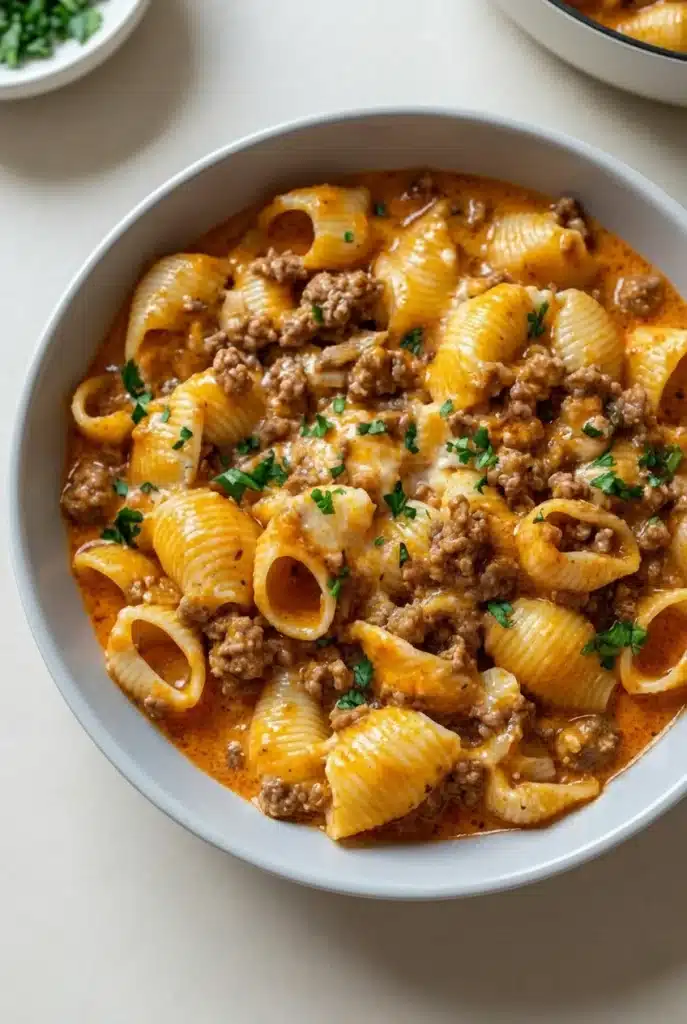 Creamy Beef and Shells