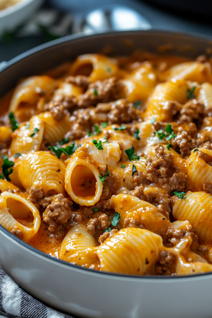 Creamy Beef and Shells