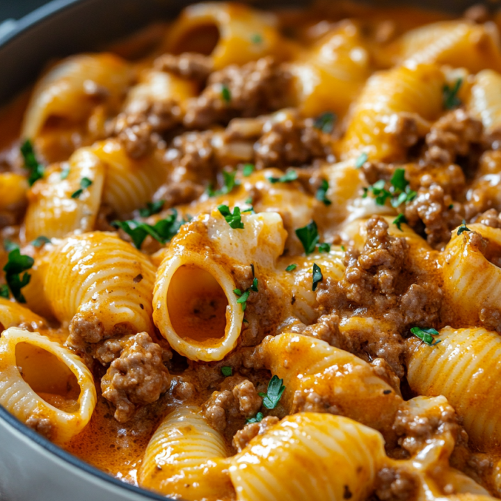 Creamy Beef and Shells