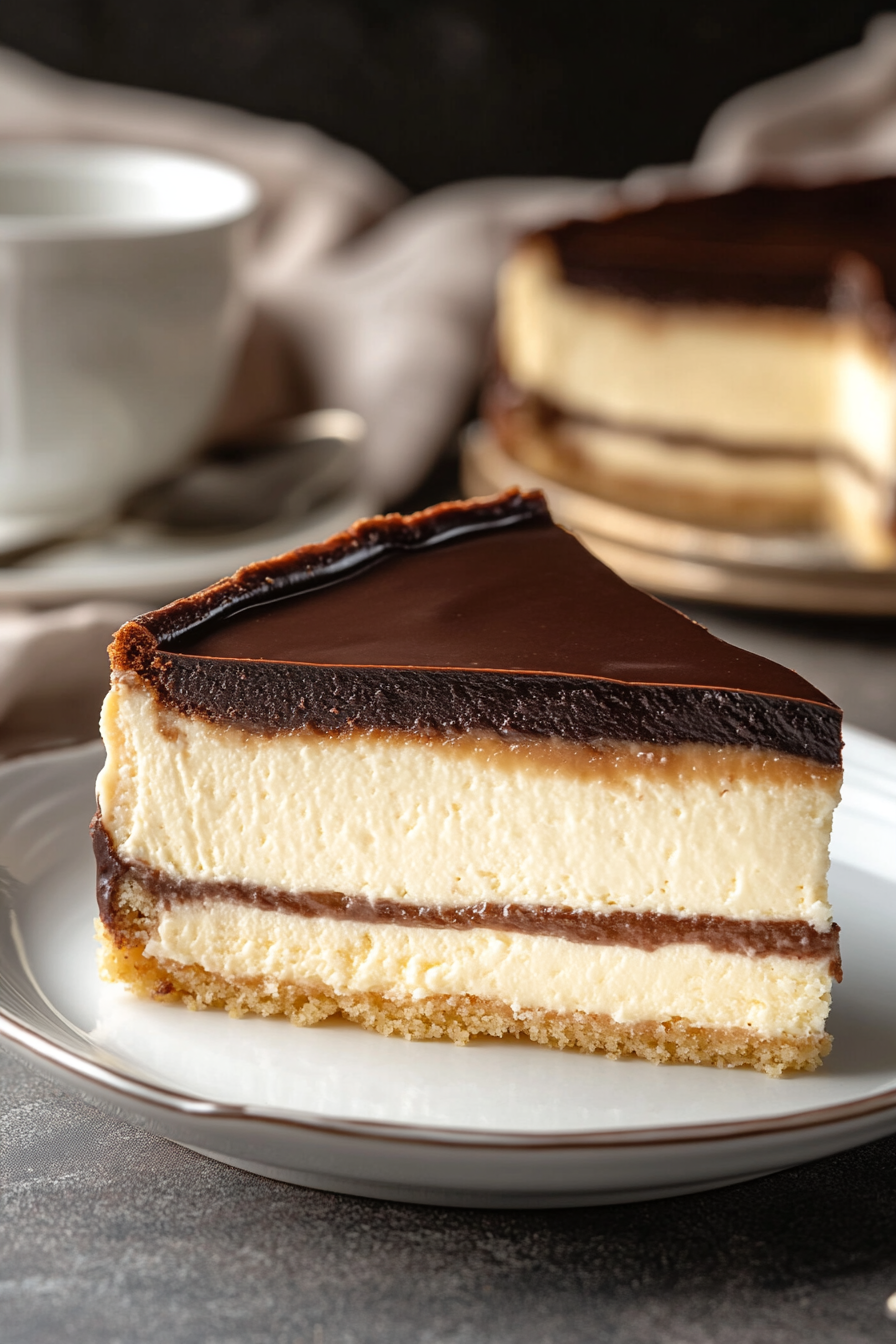 Boston Cream Pie Cheesecake [anorganizedchaos.com]