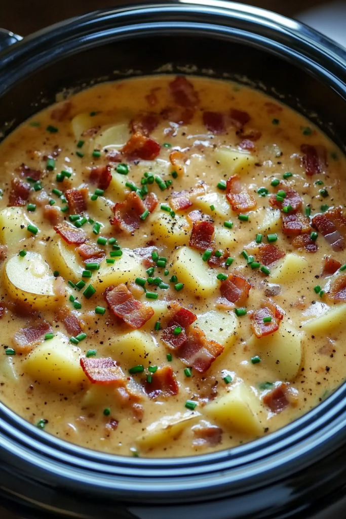 Slow Cooker Hearty Potato Bacon Chowder