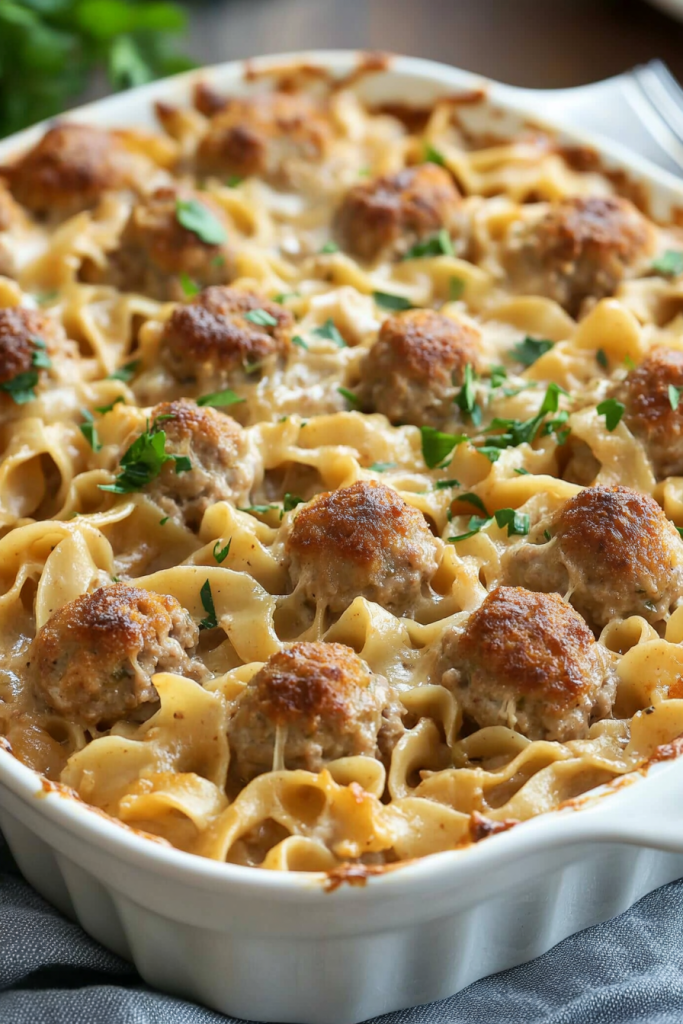 Swedish Meatball Noodle Bake