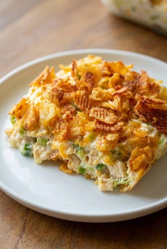 Crispy Hot Chicken Salad Casserole