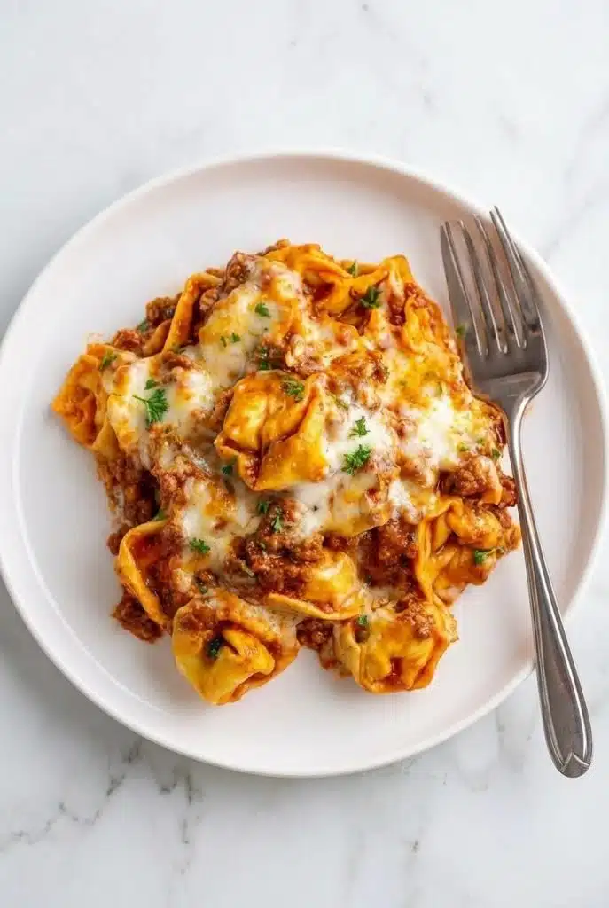 Cheesy Baked Tortellini Casserole