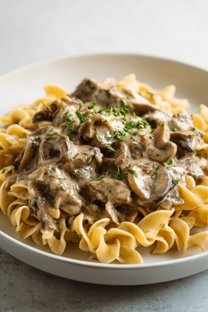 Slow Cooker Beef Stroganoff