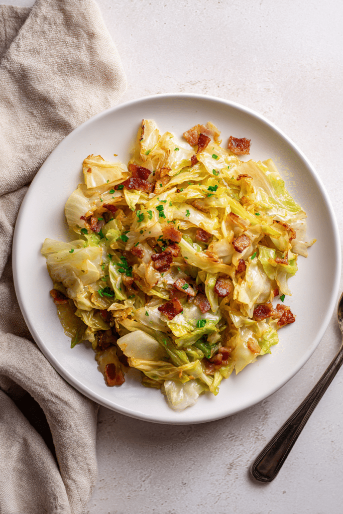 Slow Cooker Braised Cabbage and Bacon