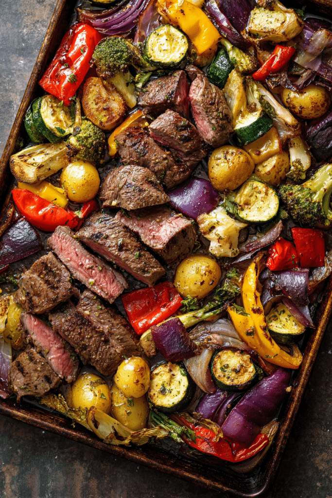 Balsamic Steak & Veggie Sheet Pan