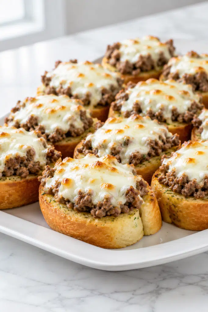Beef Garlic Bread Bites (4 Ingredients)
