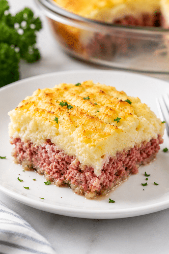 3-Ingredient Corned Beef Potato Pie
